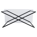 Dohányzóasztal, fehér/fekete, BERTEL