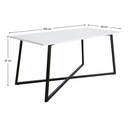 Dohányzóasztal, fehér/fekete, BERTEL