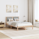 vidaXL Ágykeret fejtámlával Világosszürke 120 x 200 cm Tömör fenyőfa