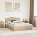 vidaXL Tárolós Ágy fejtámlával Sonoma tölgy 140 x 200 cm Faanyag