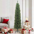 vidaXL Mű karácsonyfa 300 LED-del Zöld 180 cm PVC, acél és műanyag