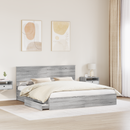 vidaXL Tárolós Ágy fejtámlával Szürke Sonoma 180 x 200 cm Faanyag