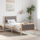 vidaXL Ágykeret fejtámlával Tópszínű 80 x 200 cm Tömör fenyőfa
