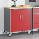 vidaXL Trolley Rolling Workbench Piros és Szürke 75 x 45 x 85 cm