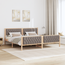 vidaXL Ágykeret fejtámlával Tópszínű 200 x 200 cm Tömör fenyőfa