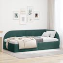 vidaXL Sarokágy keret fejtámlával Sötétzöld 80 cm x 200 cm Bársony