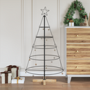 vidaXL Karácsonyi kúp fa állvánnyal Fekete 126 cm Acél