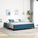 vidaXL Boxrugós ágy matracmal Sötét kék 180 x 200 cm szövet