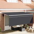 vidaXL Behúzható napellenző Antracit 350 x 200 cm Pamut és Alumínium