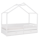 Montessori ágy, 90x200, fehér, tömör, BIANKA