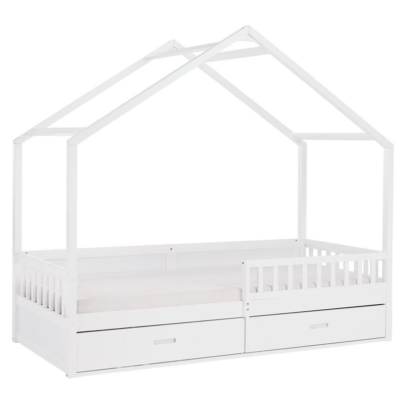 Montessori ágy, 90x200, fehér, tömör, BIANKA