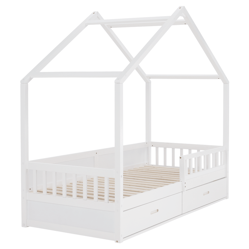 Montessori ágy, 90x200, fehér, tömör, BIANKA