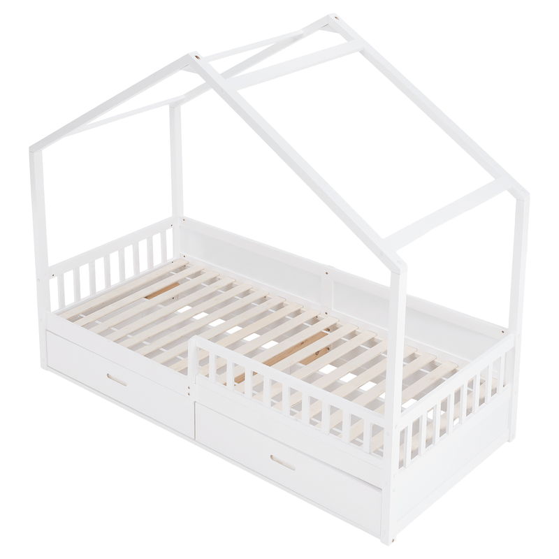 Montessori ágy, 90x200, fehér, tömör, BIANKA