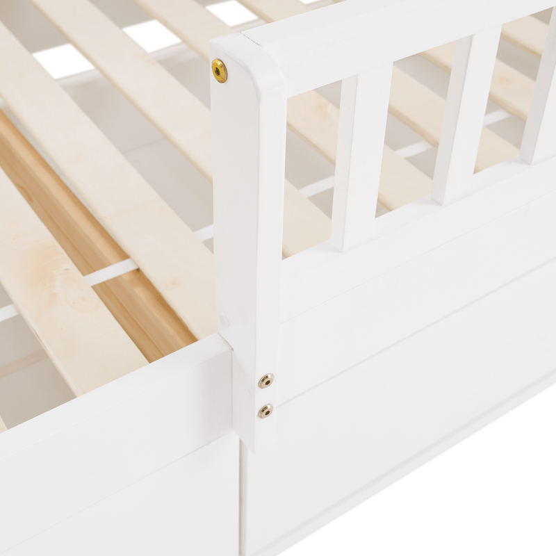 Montessori ágy, 90x200, fehér, tömör, BIANKA