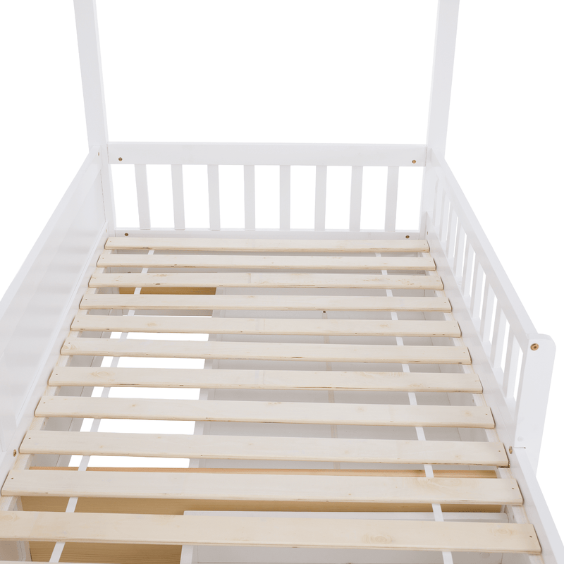 Montessori ágy, 90x200, fehér, tömör, BIANKA