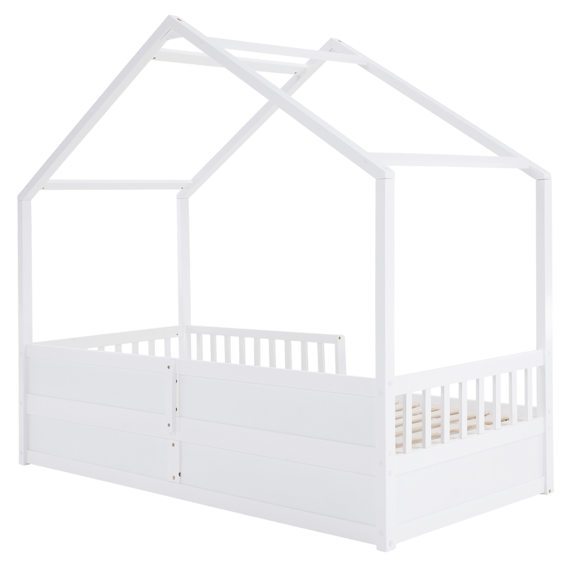 Montessori ágy, 90x200, fehér, tömör, BIANKA