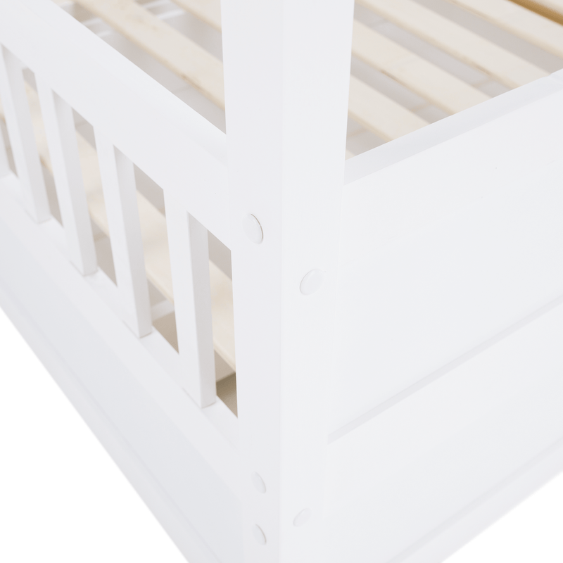 Montessori ágy, 90x200, fehér, tömör, BIANKA