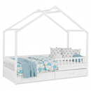 Montessori ágy, 90x200, fehér, tömör, BIANKA