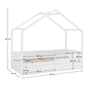 Montessori ágy, 90x200, fehér, tömör, BIANKA