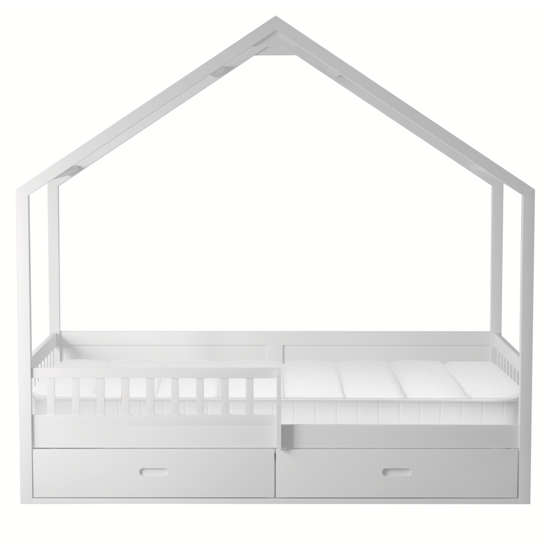 Montessori ágy, 90x200, fehér, tömör, BIANKA