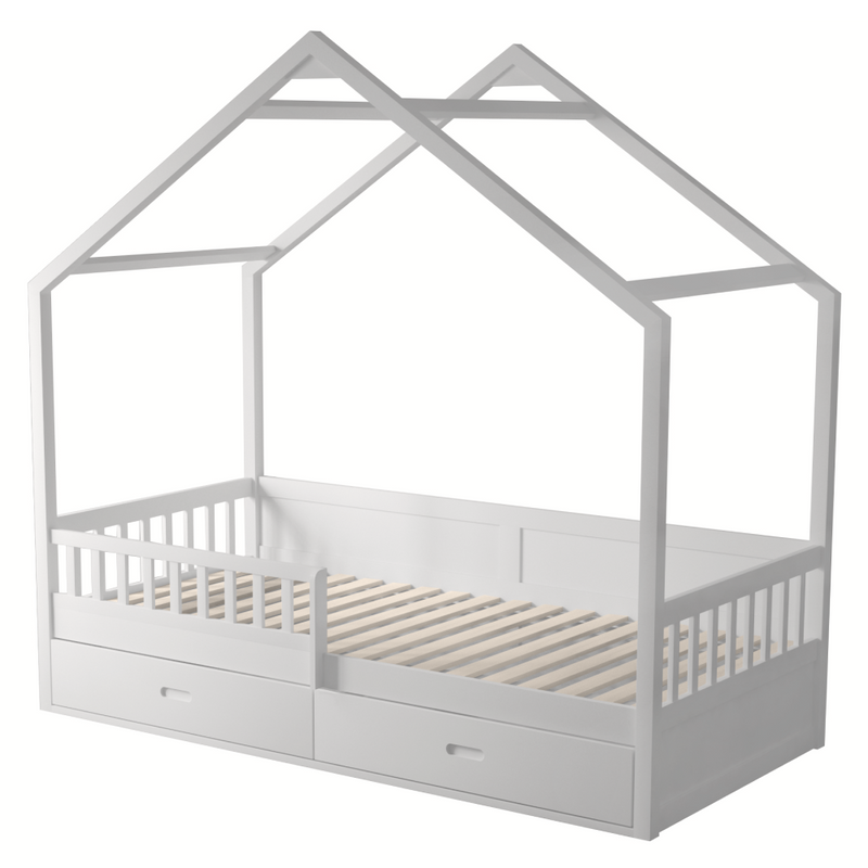 Montessori ágy, 90x200, fehér, tömör, BIANKA