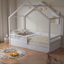 Montessori ágy, 90x200, fehér, tömör, BIANKA