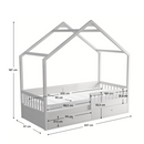 Montessori ágy, 90x200, fehér, tömör, BIANKA