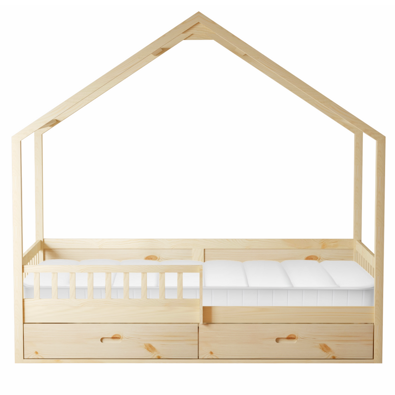 Montessori ágy, 90x200, természetes, tömör, BIANKA