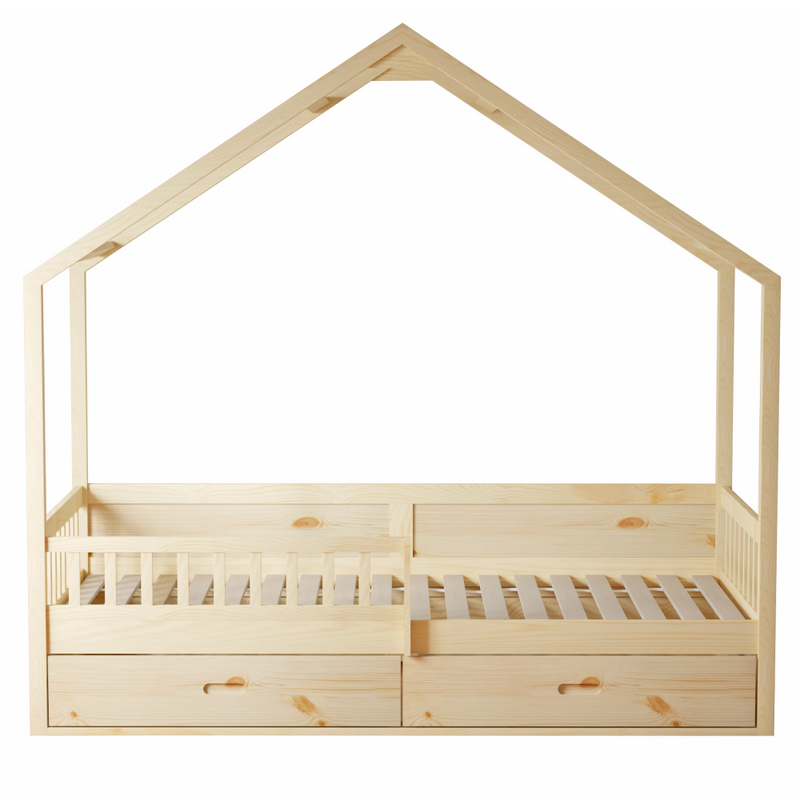 Montessori ágy, 90x200, természetes, tömör, BIANKA