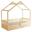 Montessori ágy, 90x200, természetes, tömör, BIANKA