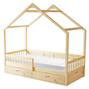 Montessori ágy, 90x200, természetes, tömör, BIANKA