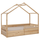 Montessori ágy, 90x200, természetes, tömör, BIANKA
