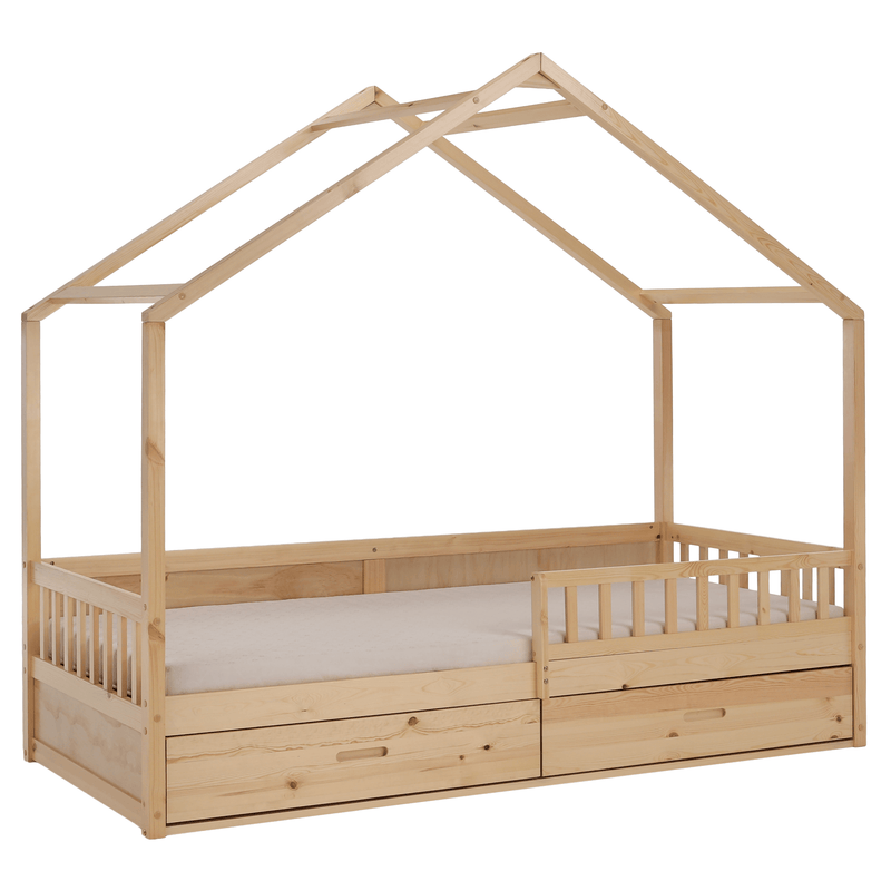 Montessori ágy, 90x200, természetes, tömör, BIANKA