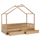 Montessori ágy, 90x200, természetes, tömör, BIANKA