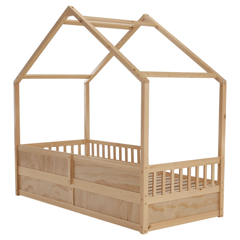 Montessori ágy, 90x200, természetes, tömör, BIANKA