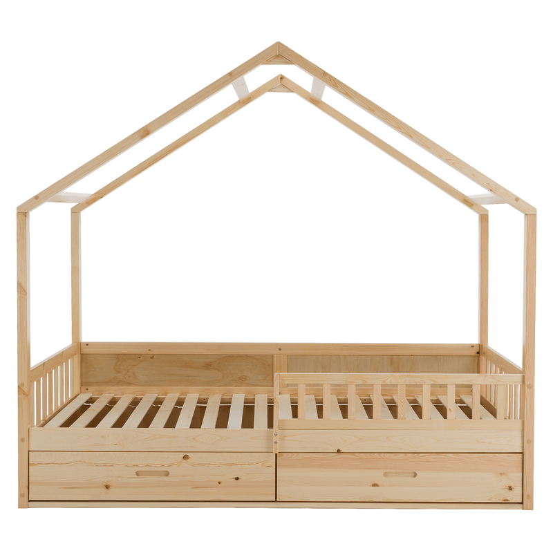 Montessori ágy, 90x200, természetes, tömör, BIANKA