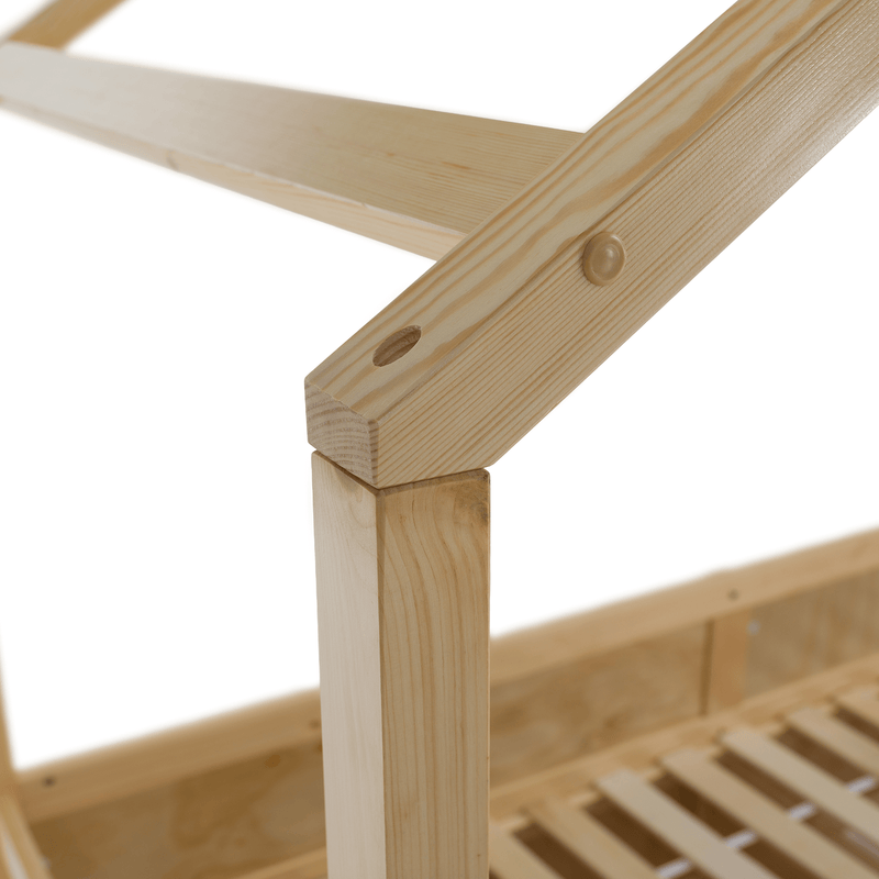 Montessori ágy, 90x200, természetes, tömör, BIANKA