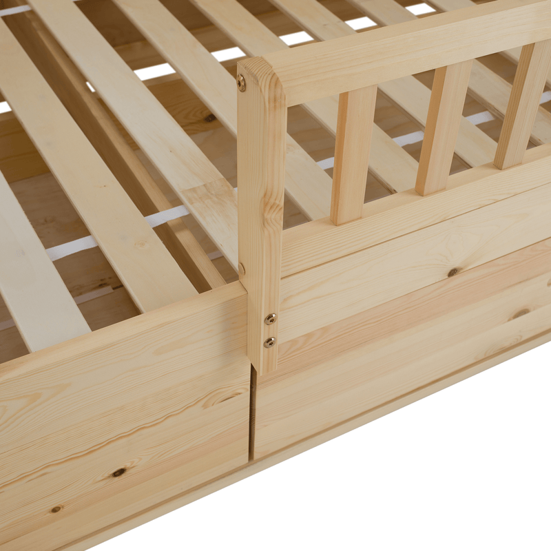 Montessori ágy, 90x200, természetes, tömör, BIANKA