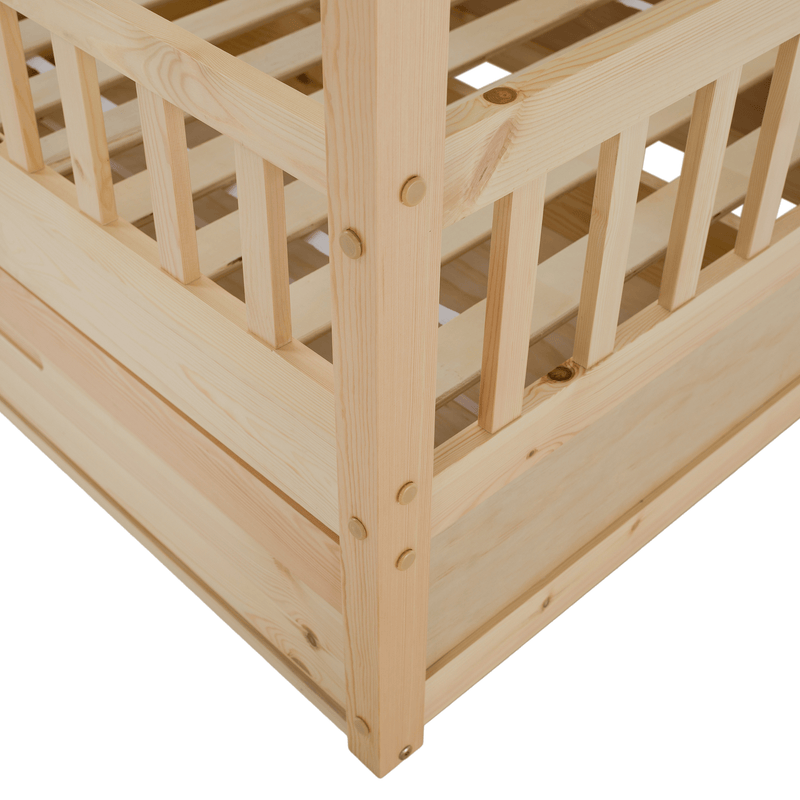 Montessori ágy, 90x200, természetes, tömör, BIANKA