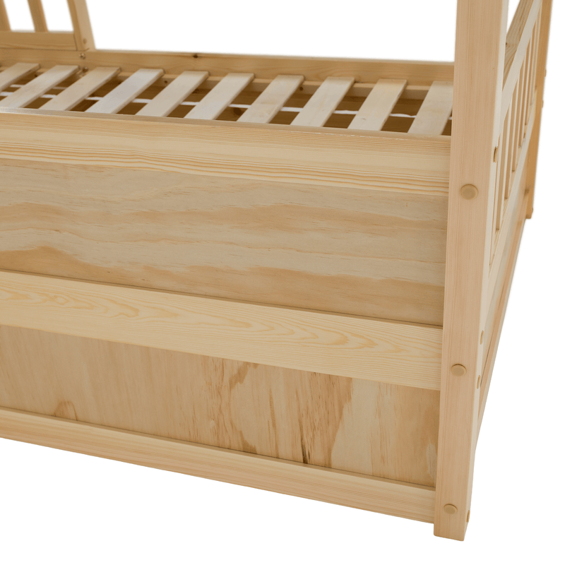 Montessori ágy, 90x200, természetes, tömör, BIANKA