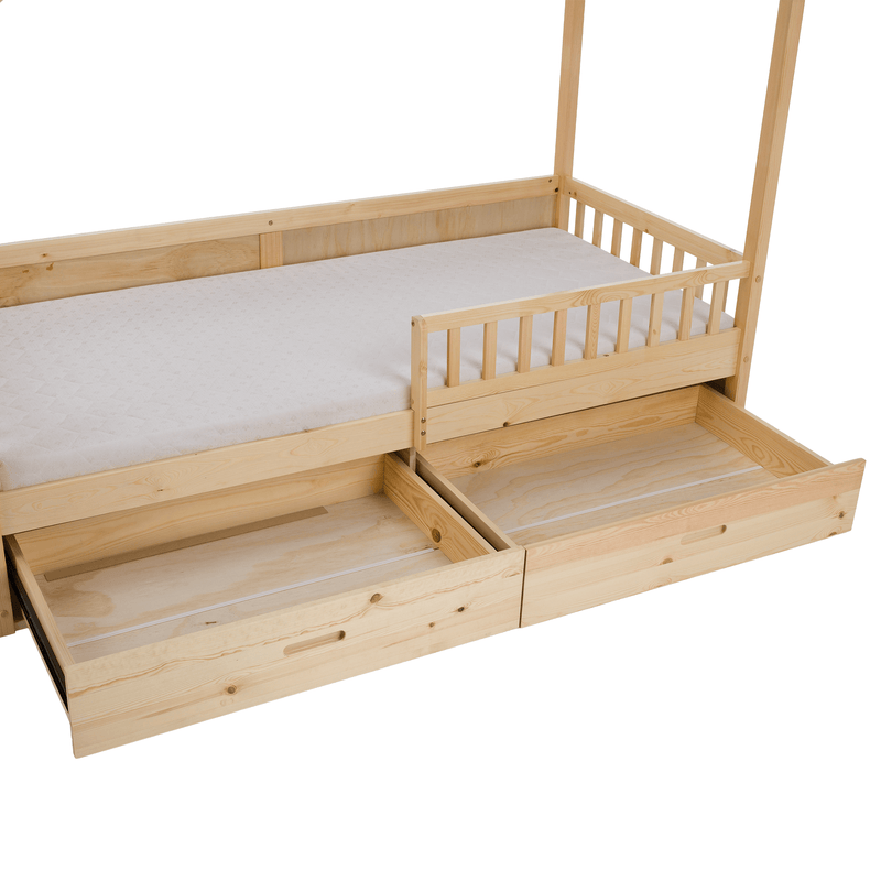 Montessori ágy, 90x200, természetes, tömör, BIANKA