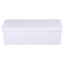 Összehajtható puff, fehér textilbőr, ZAMIRA