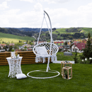 Függő szék, pamut+fém/fehér, AMADO 2 NEW