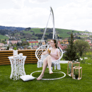 Függő szék, pamut+fém/fehér, AMADO 2 NEW