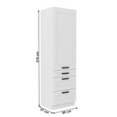 Magas szekrény, fehér, LULA 60 DKS-210 3S 1F