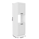 Magas szekrény beépített sütőhöz, fehér, LULA 60 DP-210 2F