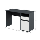 PC asztal, grafit/fehér, BILI NEW