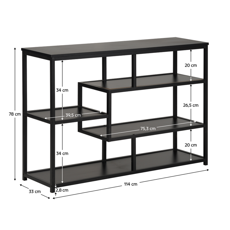 Polcállvány, fekete, BILOTE NEW TYP 2