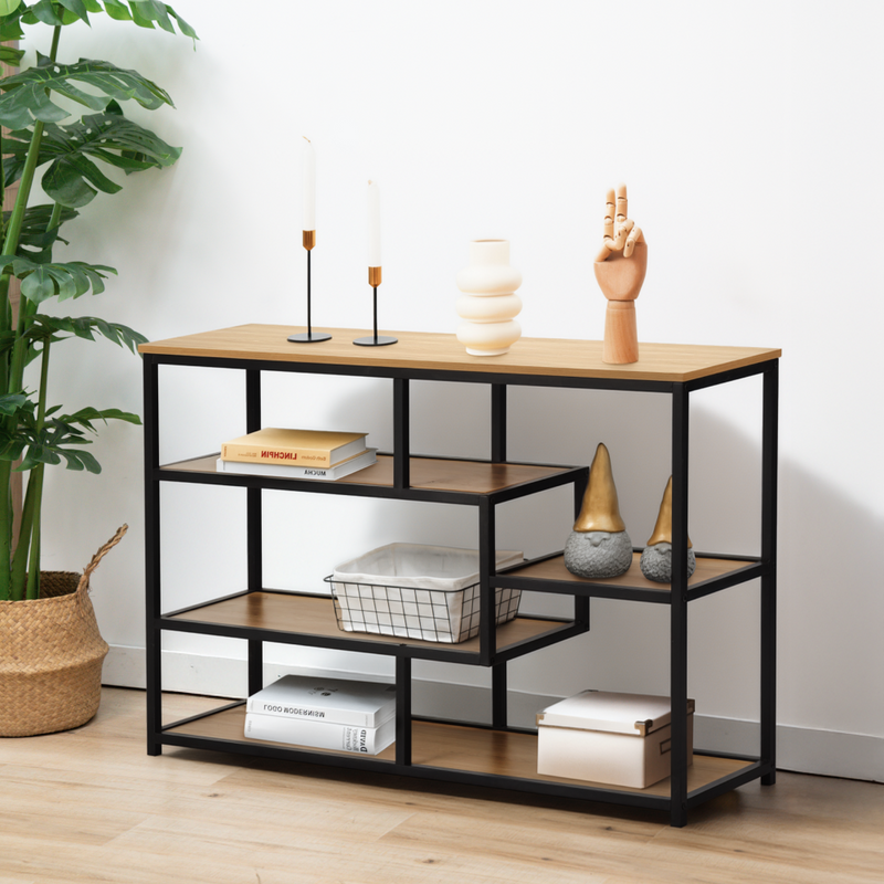 Polcállvány, fekete/tölgy, BILOTE NEW TYP 2