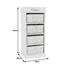 4-fiókos komód, fehér, BLANCO